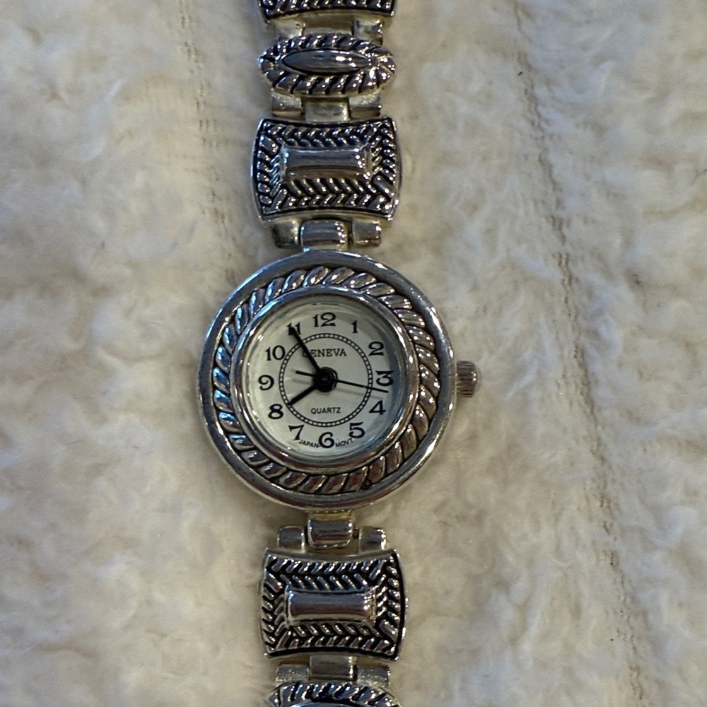 Silver and Black Watch Bracelet